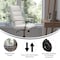 Flash Furniture White LeatherSoft Roller Wheel Executive Chair GO-2286M-WH-GLD-RLB-GG - alternate 3